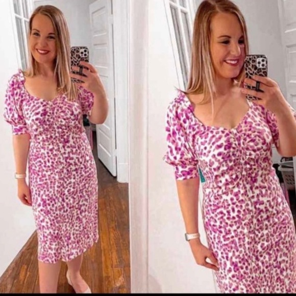 Who What Wear Empire Waist Leopard Dress - Picture 10 of 12